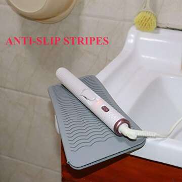 CAMSTIC Heat Resistant Travel Hair Curler Flat Iron Pouch and Silicone Mat Set (Catcus)