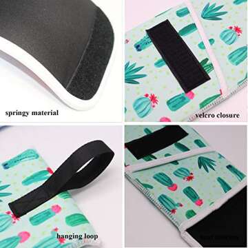 CAMSTIC Heat Resistant Travel Hair Curler Flat Iron Pouch and Silicone Mat Set (Catcus)