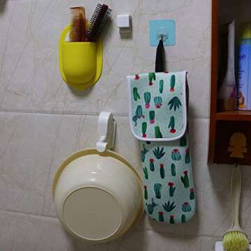 CAMSTIC Heat Resistant Travel Hair Curler Flat Iron Pouch and Silicone Mat Set (Catcus)