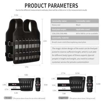 AIBEIJIAN Weighted Vest，Adjustable weighted vest， Weighted Vest for Men and Women ，Strength an...