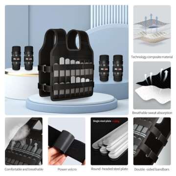 AIBEIJIAN Weighted Vest，Adjustable weighted vest， Weighted Vest for Men and Women ，Strength and Endurance Training, Fitness Workouts, Running (Adjustable Weighted Vest Set)