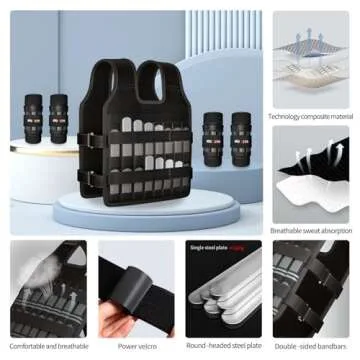 AIBEIJIAN Weighted Vest，Adjustable weighted vest， Weighted Vest for Men and Women ，Strength and Endurance Training, Fitness Workouts, Running (Adjustable Weighted Vest Set)