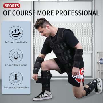 AIBEIJIAN Weighted Vest，Adjustable weighted vest， Weighted Vest for Men and Women ，Strength and Endurance Training, Fitness Workouts, Running (Adjustable Weighted Vest Set)