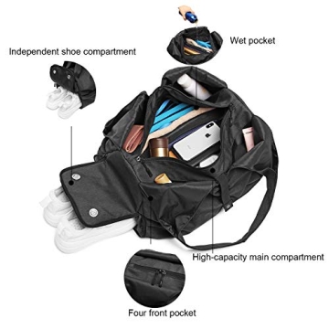 Stylish Travel Yoga Gym Bag for Women with Shoe Compartment