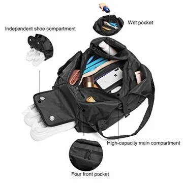 Stylish Travel Yoga Gym Bag for Women with Shoe Compartment