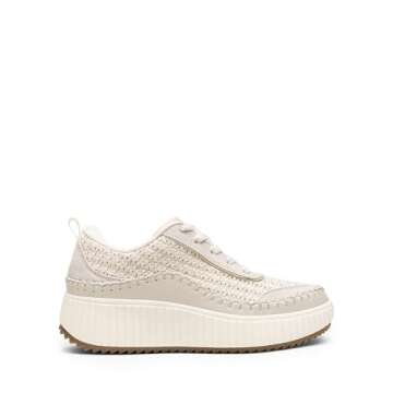 DREAM PAIRS Women Chunky City Tweed Comfortable Casual Platform Fashion Sneaker,Size 8.5,Sandstone-Knit,SDFN2379W