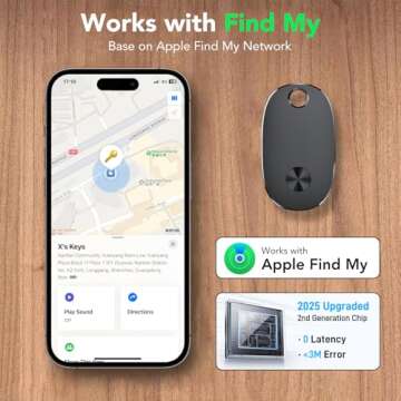Air Tags-4 Pack, Bluetooth Tracker Works with Apple Find My APP (iOS Only), Keys Finder and Item Loc...