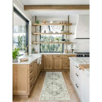 LIVEBOX Washable Runner Rug 2x6 - Vintage Tribal Kitchen Rug Runner Long Entryway Rug, Low-Pile Vint...