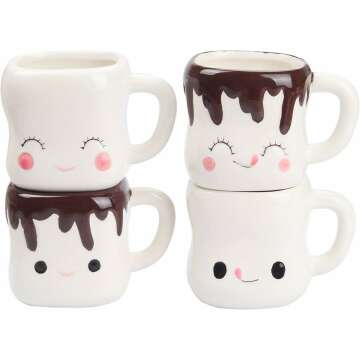 Cute Marshmallow Mugs Set | Perfect Gifts for Kids