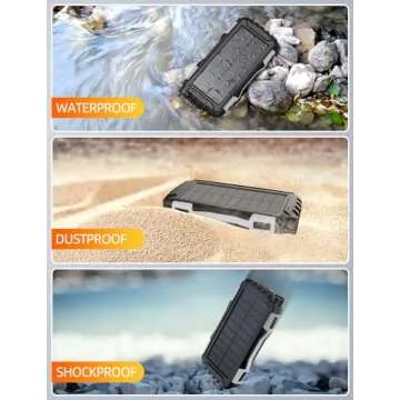 Portable Solar Power Bank 42800mAh Fast Charger
