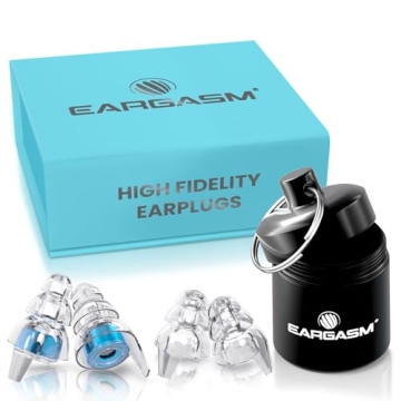 Eargasm High Fidelity Earplugs with Blue Filters - Reusable Noise Reduction Hearing Protection Ear-P...