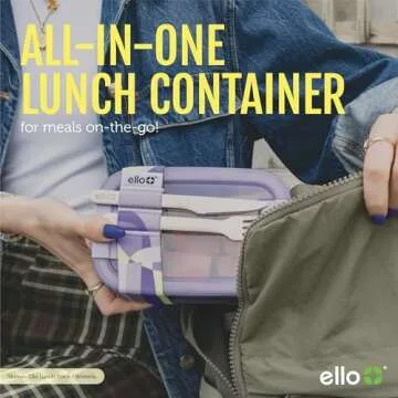 Ello 2-Pack Lunch Stack Plastic Food Storage Container Bento Box with Airtight, Leak-Proof Locking Plastic Lids and Silicone Base, BPA-Free, Freezer, Microwave, and Dishwasher Safe, Raspberry