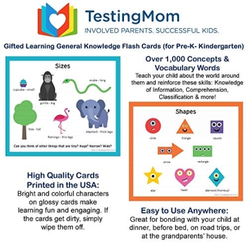 TestingMom Gifted Learning Flash Cards for Kids 3-6