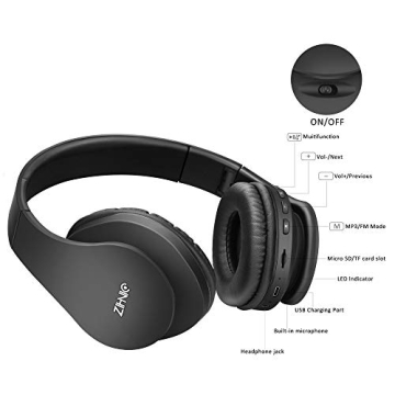 ZIHNIC Bluetooth Headphones: Comfortable Wireless Over-Ear Audio