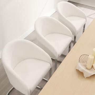 RêveLife Set of 3 Stylish Counter Height Bar Stools