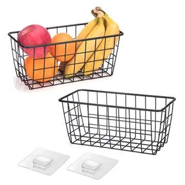 No Drilling Hanging Kitchen Baskets for Easy Storage Solutions
