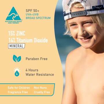 Sun Zapper Zinc Oxide Sunscreen Stick SPF 50+ Light Skin Tone – 4-Pack (0.42 oz each) – Water-Resistant Mineral Sunblock with Vitamin E & Aloe Vera – Made in Australia