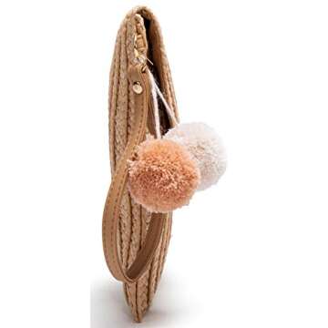 Straw Shoulder Bag Straw Clutch Women Hand-woven Straw Crossbody Bag Summer Beach Envelope Purse Wallet Khaki