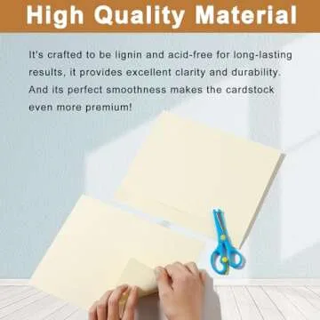 Silunkia 40 Sheets Cream Cardstock 8.5 x 11 Off White Paper, 200gsm/75lb Ivory Card Stock Certificates Paper for DIY Cards Making, Business Cards, Invitations, School Crafting, Menus, Office Printing