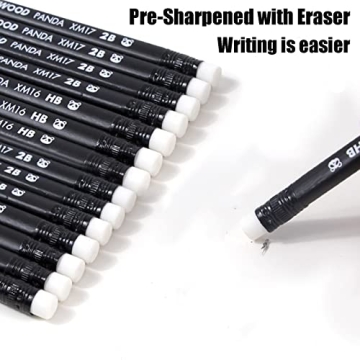 HysmmxHer Panda Graphite Pencils, Pack of 12, Pre-Sharpened