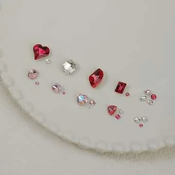 Nail Charms Rhinestone Mixed Large Crystal Stone Pink Purple Bling Big Nail Gems Rhinestones DIY Nail Jewelry 3D Nail Art AB Rhinestones Diamonds for Nail Art Decoration