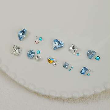 Nail Charms Rhinestone Mixed Large Crystal Stone Pink Purple Bling Big Nail Gems Rhinestones DIY Nail Jewelry 3D Nail Art AB Rhinestones Diamonds for Nail Art Decoration