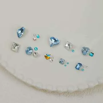 Nail Charms Rhinestone Mixed Large Crystal Stone Pink Purple Bling Big Nail Gems Rhinestones DIY Nail Jewelry 3D Nail Art AB Rhinestones Diamonds for Nail Art Decoration