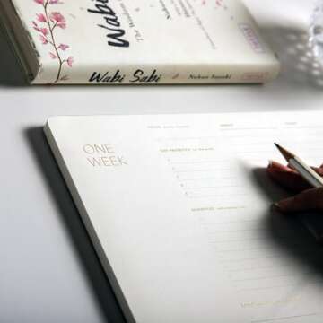 Pinesman - One Week - Elegant Undated Weekly Desk Planner, Gold Foiled, A4, Minimalist Weekly To Do List Notepad, Daily Schedule, Week Planner Pad, Eco-friendly, FSC™ Certified Work Planner