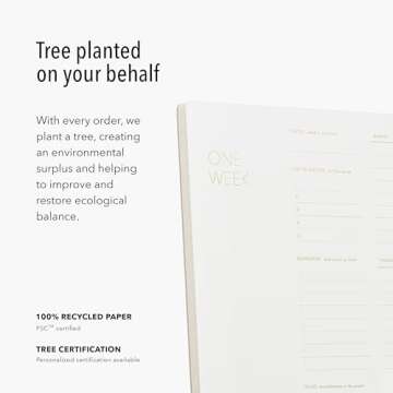 Pinesman - One Week - Elegant Undated Weekly Desk Planner, Gold Foiled, A4, Minimalist Weekly To Do List Notepad, Daily Schedule, Week Planner Pad, Eco-friendly, FSC™ Certified Work Planner