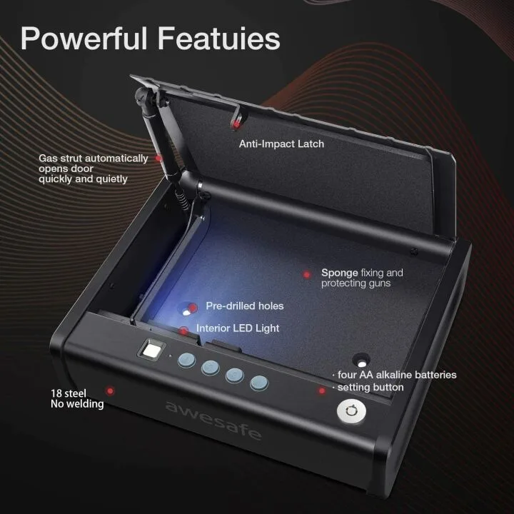 awesafe Gun Safe with Biometric Fingerprint Access