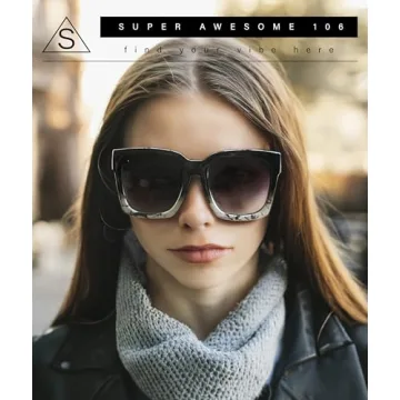 Stylish Oversized Women's Horned Rim Sunglasses