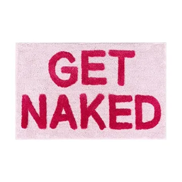 Get Naked Bath Mat Plush Non-Slip Funny Decor for All Bathrooms