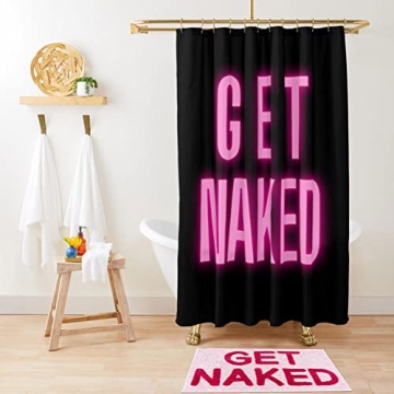 Get Naked Bath Mat Plush Non-Slip Funny Decor for All Bathrooms