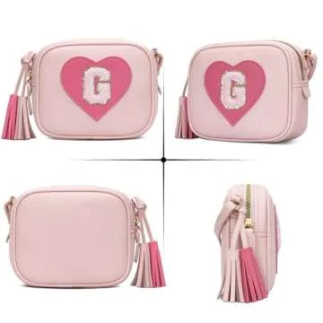 KKXIU Kids Purse Toddler Gifts for Girls and Women Vegan Leather Crossbody Bag with Tassel (G)