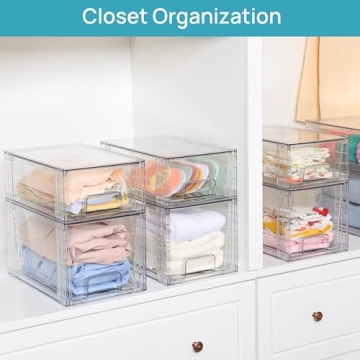 Vtopmart Large Stackable Storage Drawers - 4 Pack