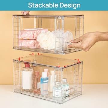 Vtopmart Large Stackable Storage Drawers - 4 Pack