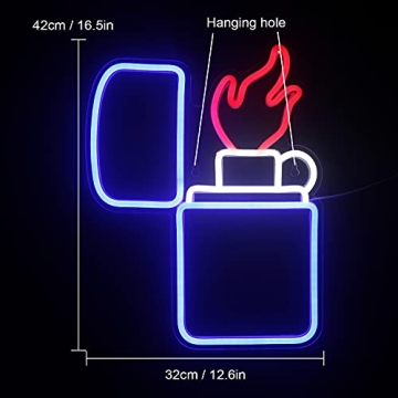 Lighter Shaped Neon Sign - Unique LED Room Decor