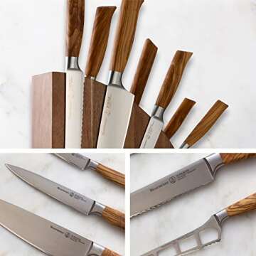 Messermeister Oliva Elite 8-Piece Knife Set with Magnet Block