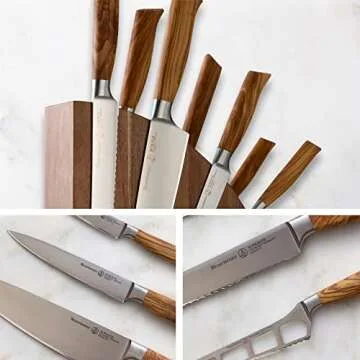 Messermeister Oliva Elite 8-Piece Knife Set with Magnet Block