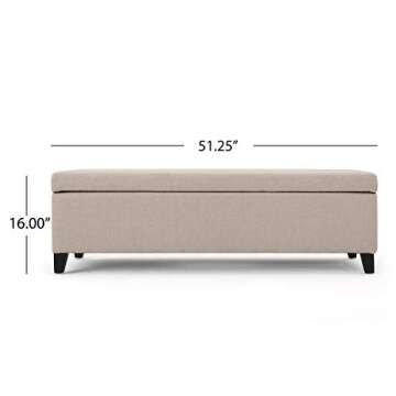 Christopher Knight Home York Fabric Storage Ottoman, Wheat Large