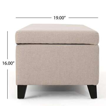 Christopher Knight Home York Fabric Storage Ottoman, Wheat Large