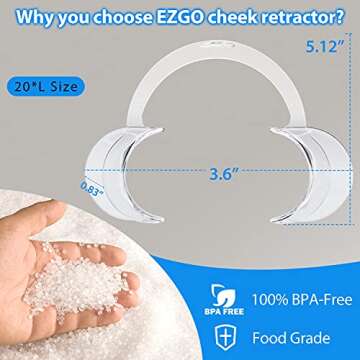 EZGO C-Shape Large Cheek Retractor for Teeth Whitening - 20 Pack