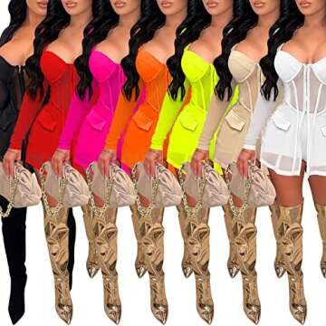 CUTUBLY 2 Piece Women’s Sexy Clubwear Romper Jumpsuit