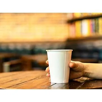 Axe Sickle 100 Pcs 8 Oz Disposable Paper Cups, Hot and Cold Beverage Drinking Cup for Coffee, Water, Juice for Party, Picnic,Travel,and Events