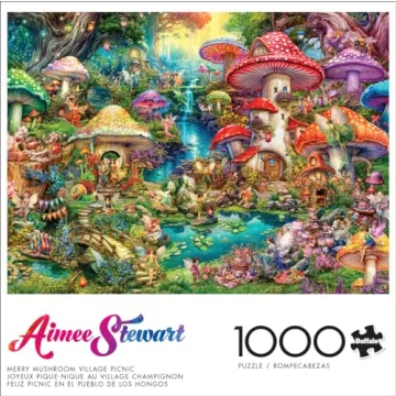 Merry Mushroom Village Picnic 1000 Piece Puzzle