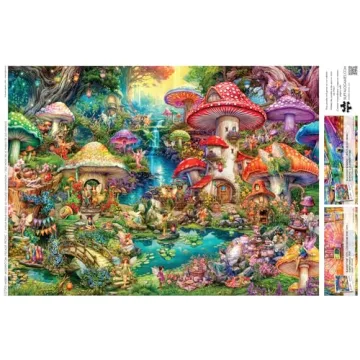 Merry Mushroom Village Picnic 1000 Piece Puzzle