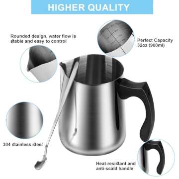 Haccah Candle Making Kit, Wax Melter for Candle Making, DIY Candle Making Supplies for Adults,Beginners, Including 500w Electric Stove,900ml Melting Wax Pouring Pot, Thermometer, Spoon, Candle Wick