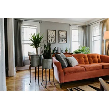 Creative Co-Op Set of 2 Iron Planters for Home Decor