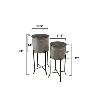 Creative Co-Op Set of 2 Iron Planters for Home Decor