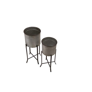 Creative Co-Op Set of 2 Iron Planters for Home Decor
